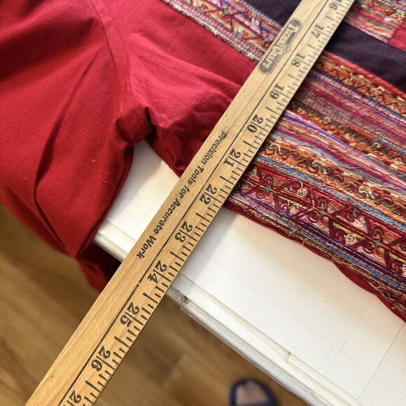 Coldwater Creek Womens Red Embroidered Jacket Large Pockets Ethnic Cotton - Picture 11 of 11